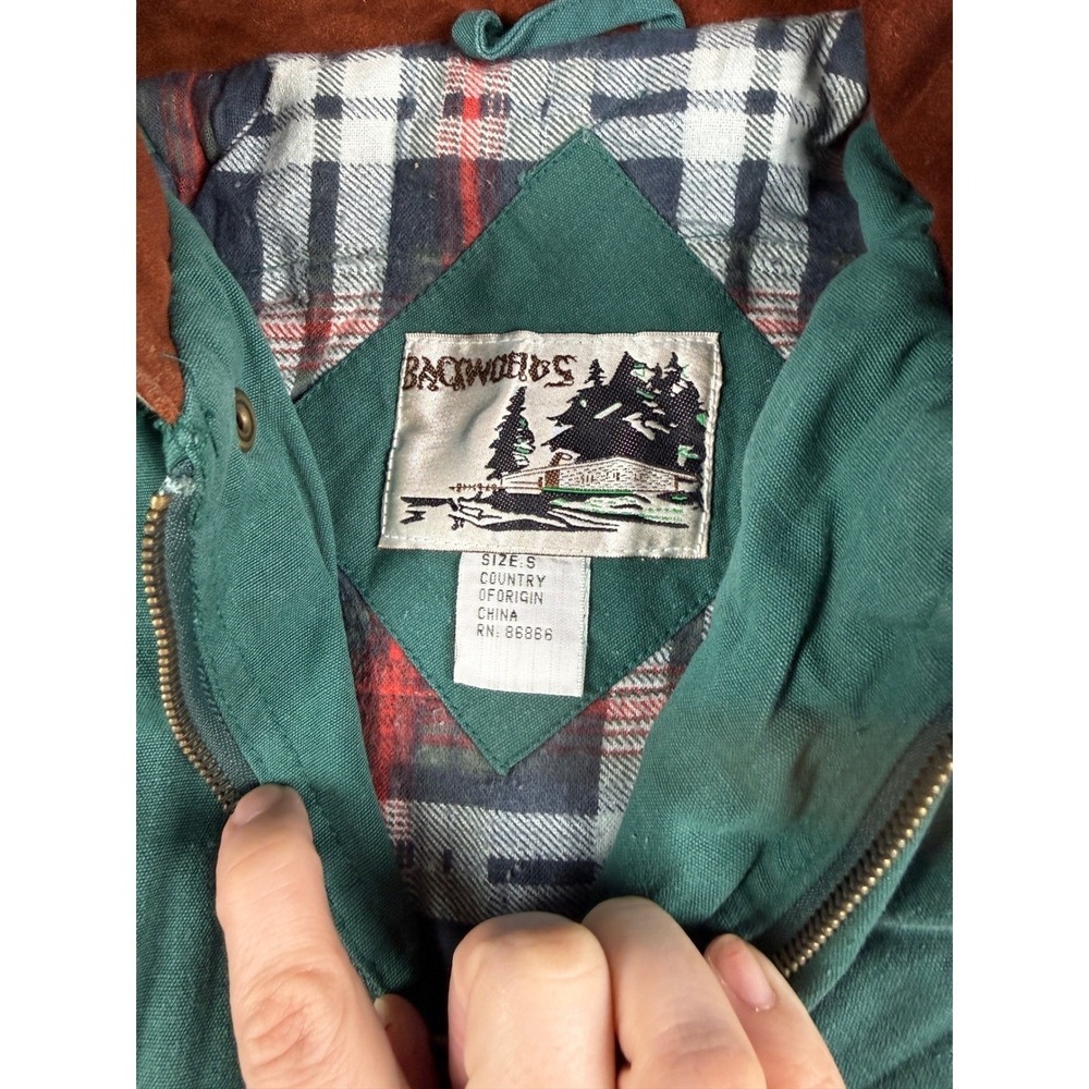 Vintage 90s Backwoods Boys Canvas Jacket Plaid Lined Deadstock NWT Small - Picture 8 of 12
